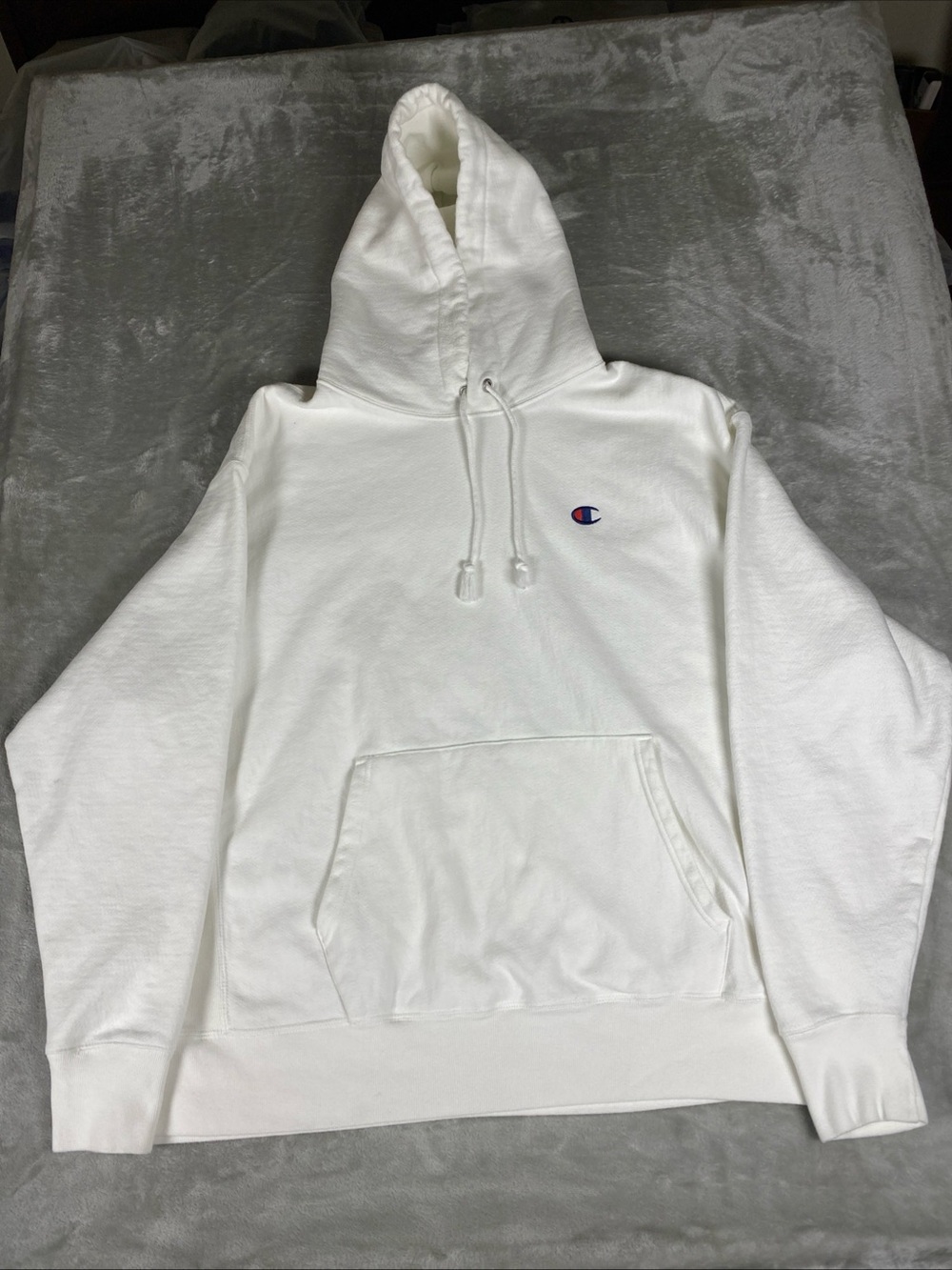 Champion Reverse Weave Hoodie Men’s 2XL White Heavyweight Pullover Embroidered‎